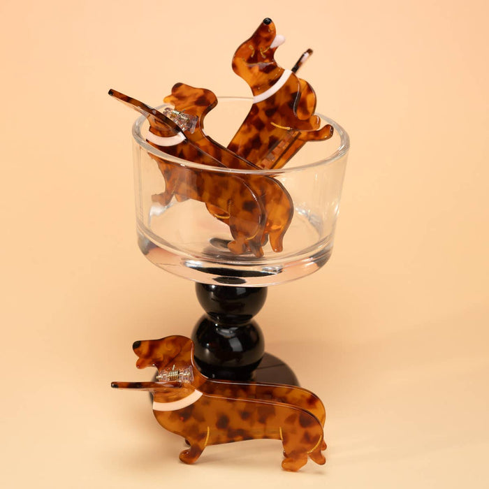 Tortoise Dachshund Hair Claw Clip
