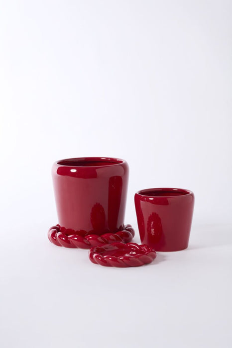 Cinnamon Twist Planter with Saucer 5.5"x5"