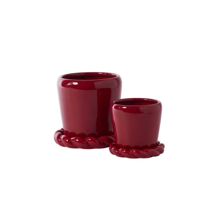 Cinnamon Twist Planter with Saucer 5.5"x5"