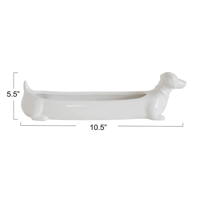 Ceramic Dachshund Cracker Dish