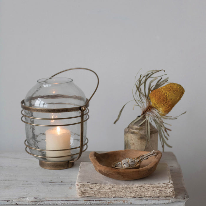 Teak Wood Bowl with Handles