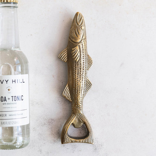 Antique Gold Fish Shaped Bottle Opener