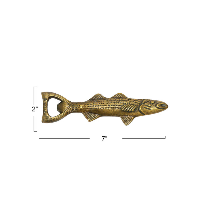 Antique Gold Fish Shaped Bottle Opener