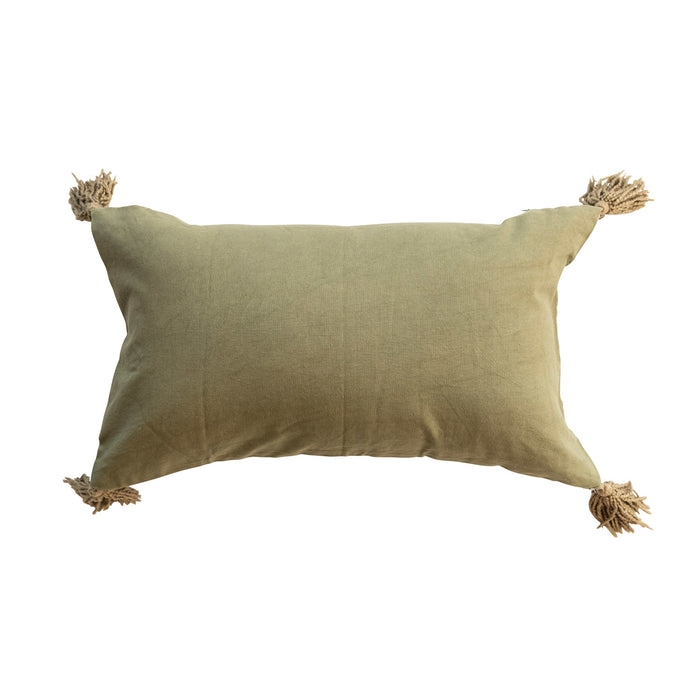 Velvet Tiger Lumbar Pillow w/ Tassels