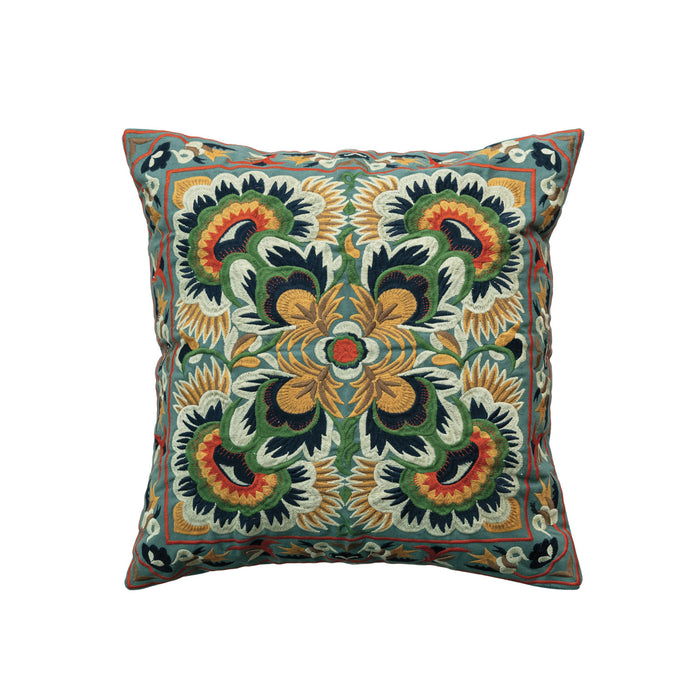 Embroidered Global Accent Pillow