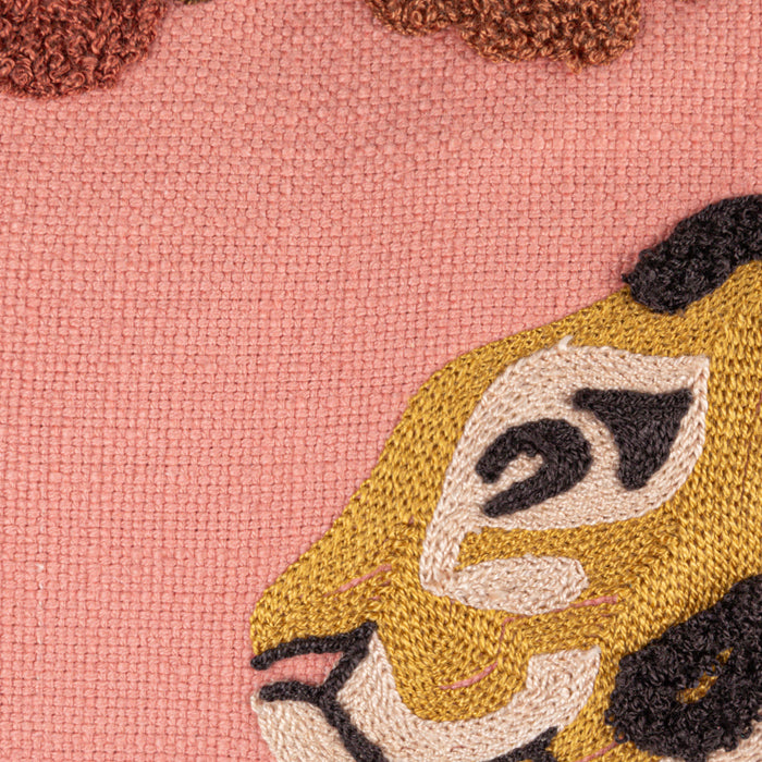 Embroidered Tiger Accent Pillow