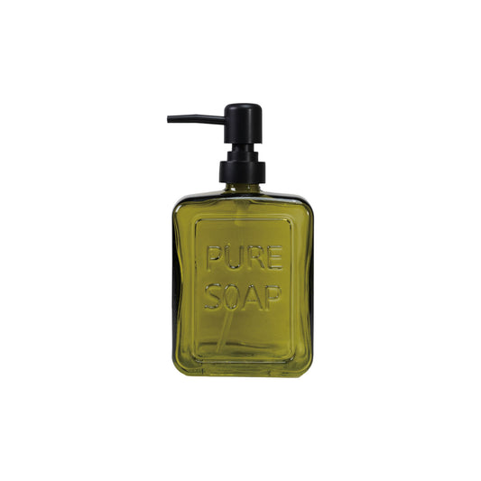 Olive Glass “Pure Soap” Dispenser