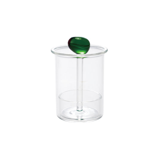 Glass Toothpick Holder w/ Hand-Blown Olive Top