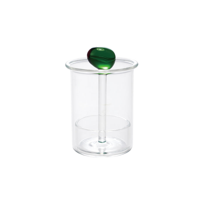 Glass Toothpick Holder w/ Hand-Blown Olive Top
