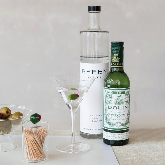 Hand-Blown Olive Martini Glass