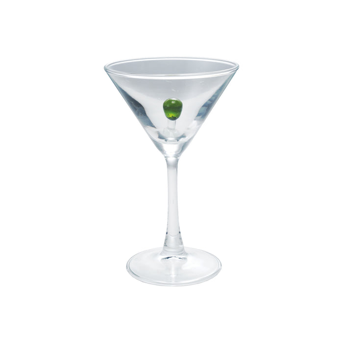 Hand-Blown Olive Martini Glass