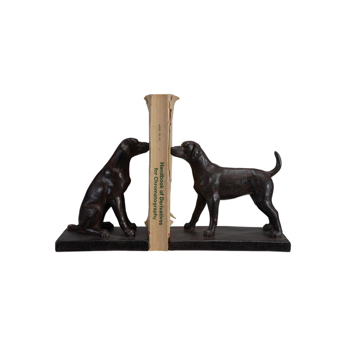 Black Resin Dog Bookends – Set of 2