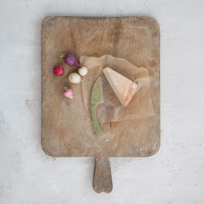 Marbled Resin Cheese Knife – Green