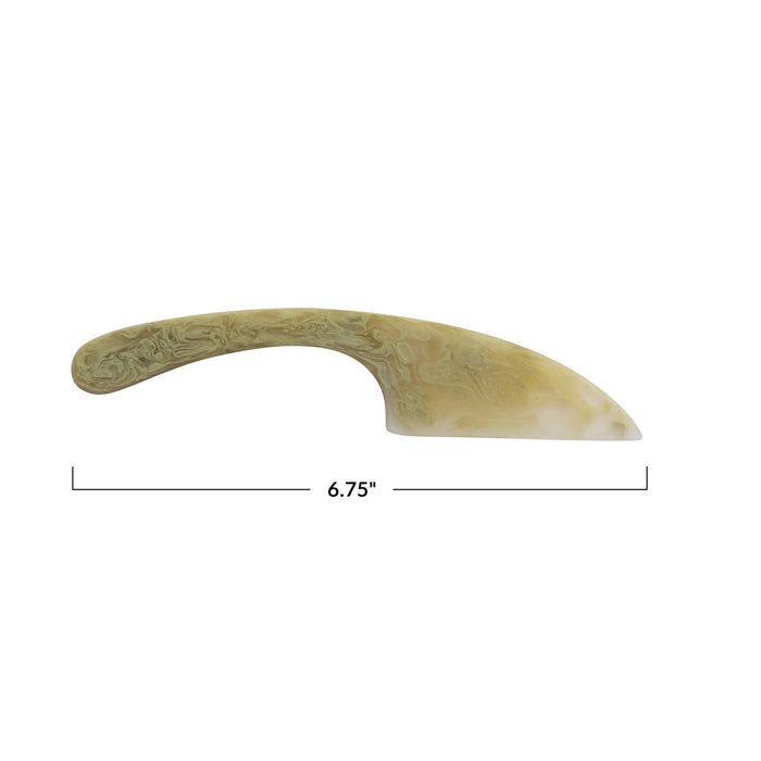 Marbled Resin Cheese Knife – Green