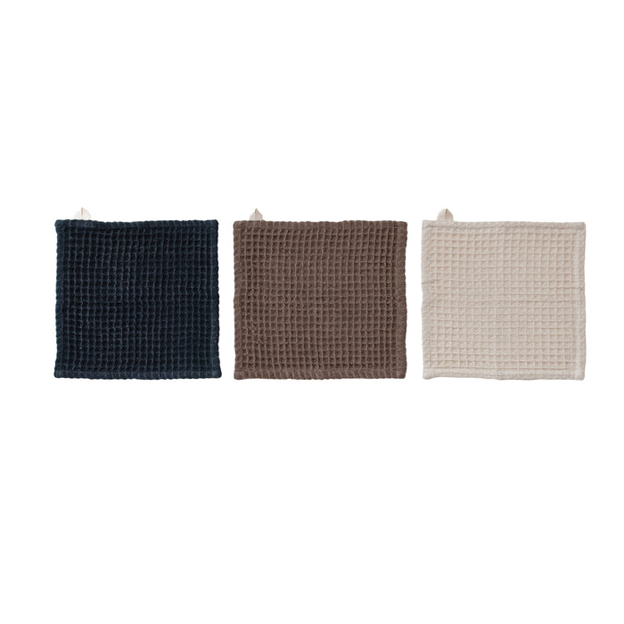 Waffle Weave Dish Cloths & Mango Wood Serving Board Set