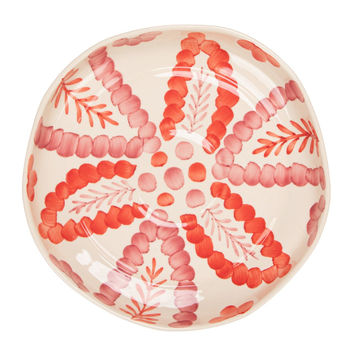 Hand-Painted Stoneware Serving Bowl