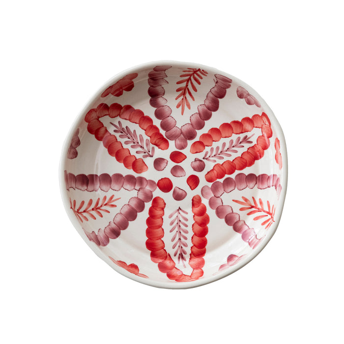Hand-Painted Stoneware Serving Bowl