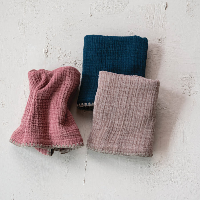 Cotton Double Cloth Tea Towel with Stitched Edge
