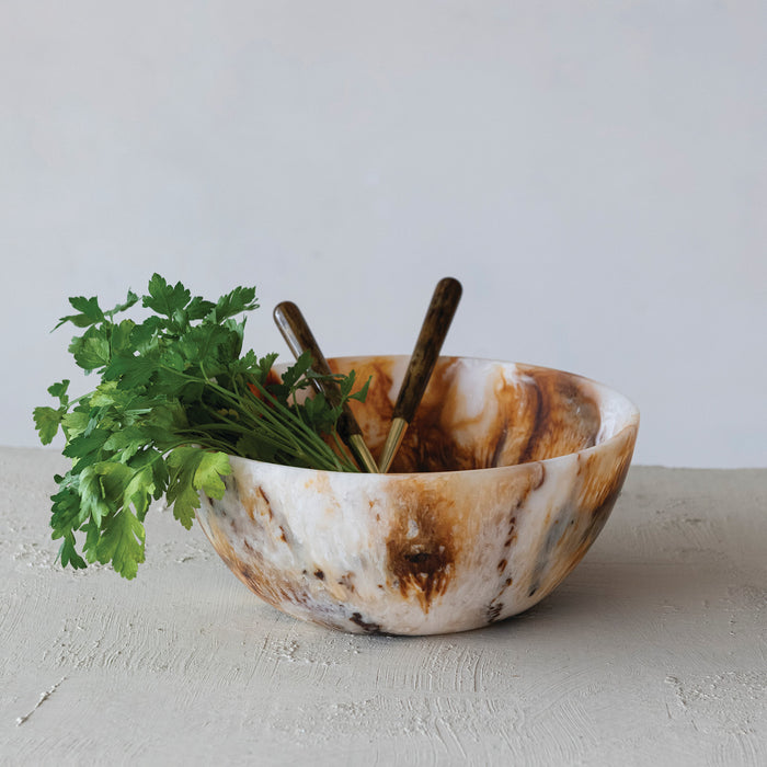 Marbled Resin Decorative Bowl