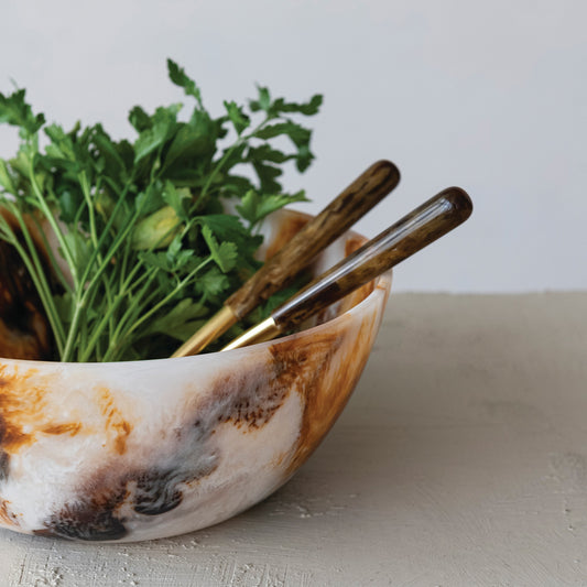 Marbled Resin Decorative Bowl