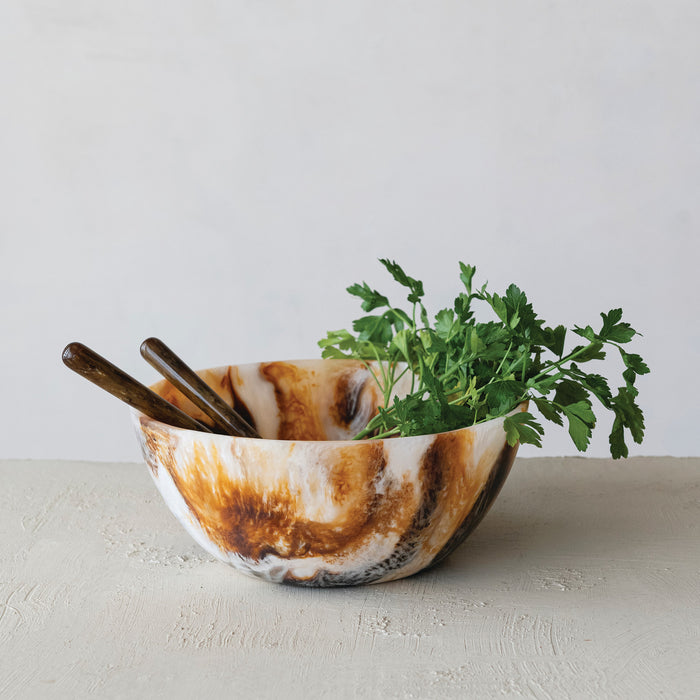 Marbled Resin Decorative Bowl