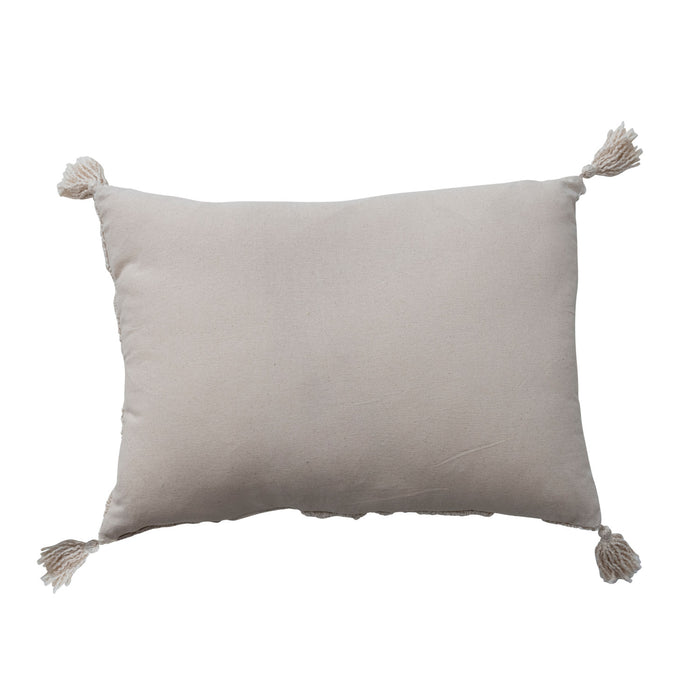 Tufted Lumbar Pillow w/ Tassels