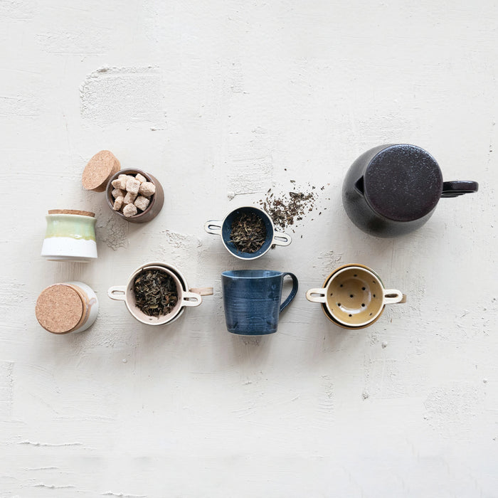 Stoneware Mug with Strainer- 14oz.