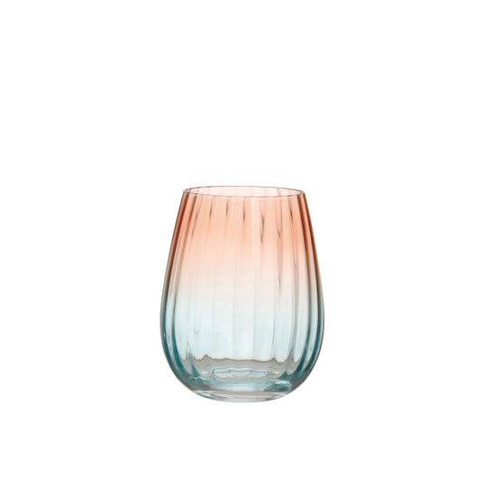 Two-Tone Fluted Stemless Wine Glass