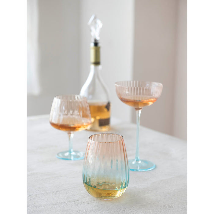 Two-Tone Fluted Coupe Glass