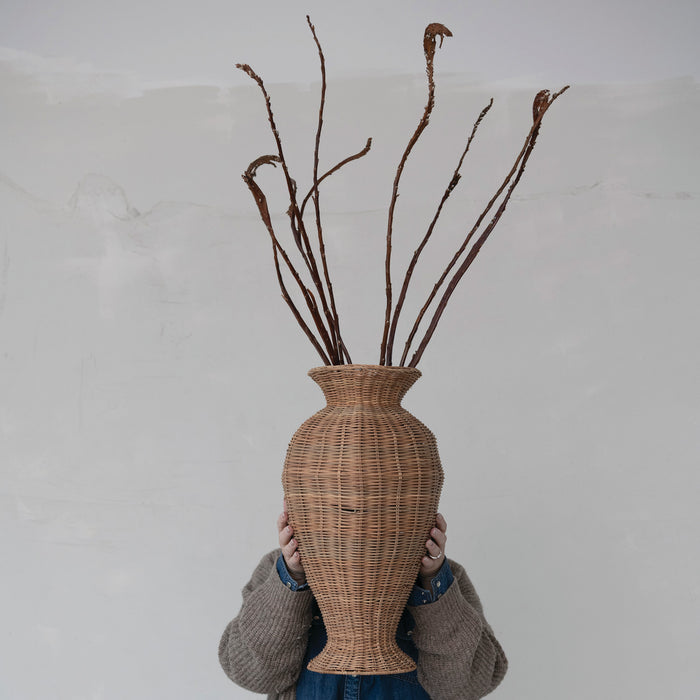 Hand-Woven Rattan Vase