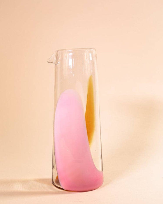Bow Glasswork Pitcher- Amber, Pink Blue