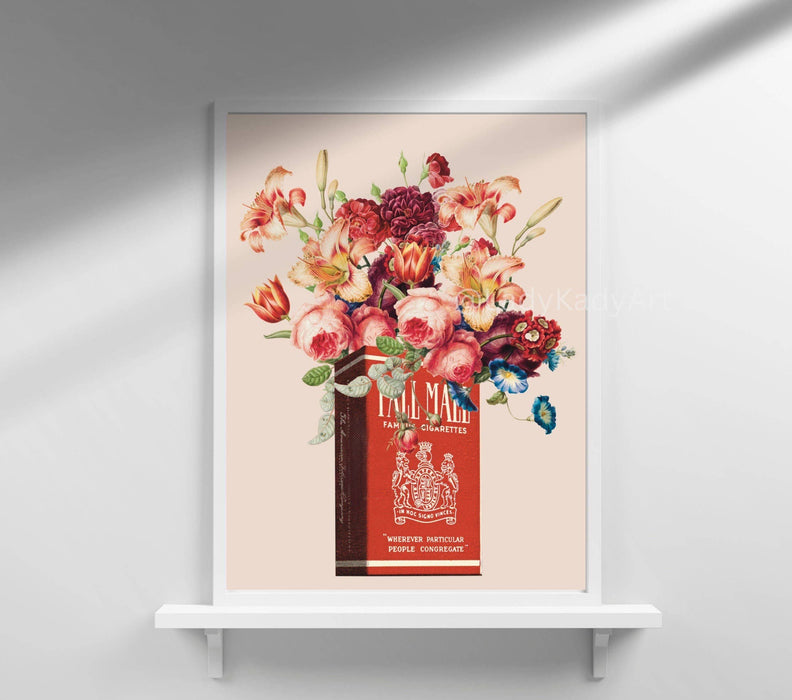 Vintage Cigarette Collage Art Print