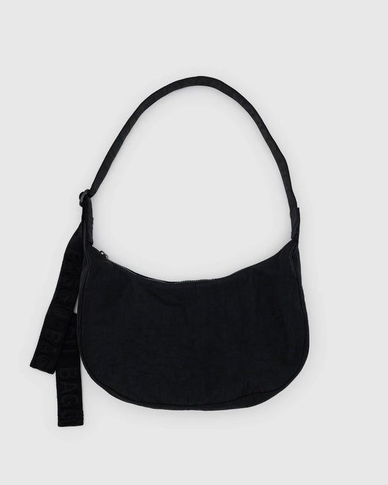 BAGGU Medium Nylon Crescent Bag- Black