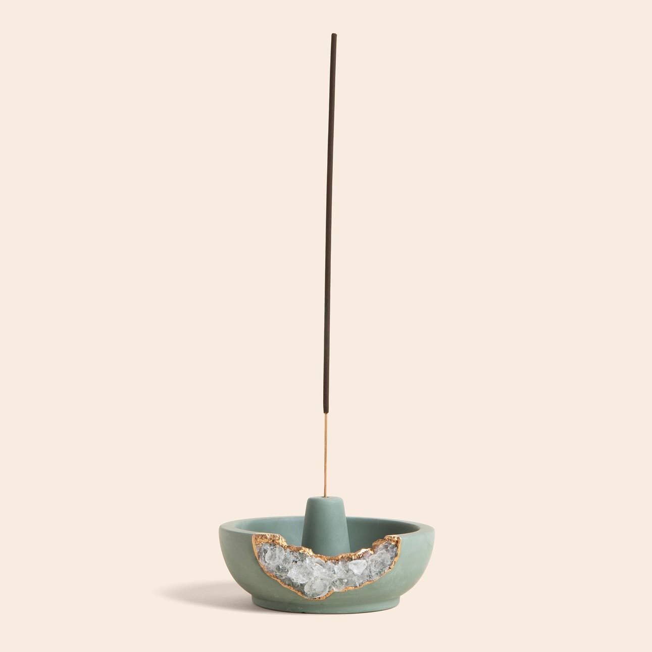 Quartz Incense Holder Emerald Green