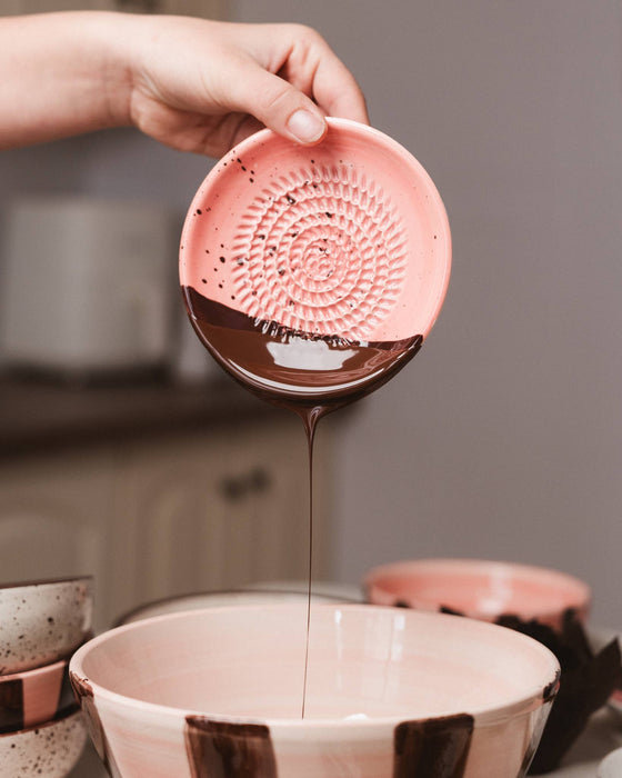 Pink Chocolate Garlic Grater Plate- Small