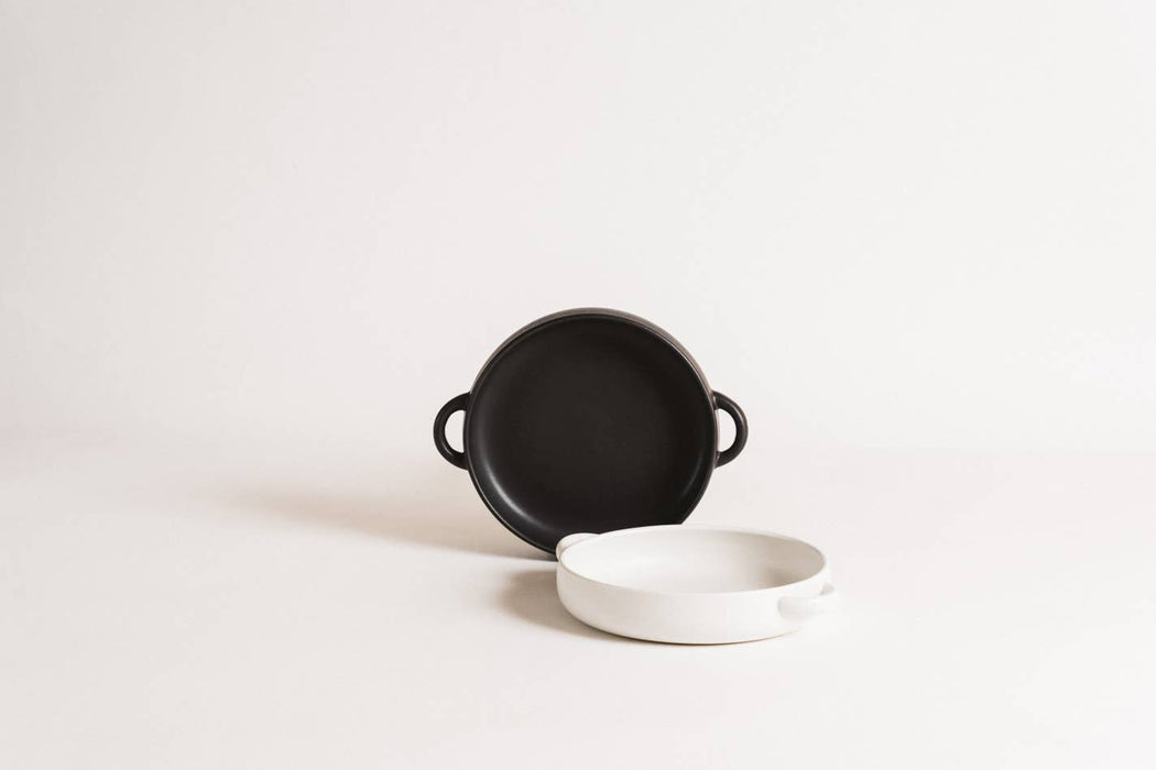 Handmade Stoneware Dinner Plate with Handles