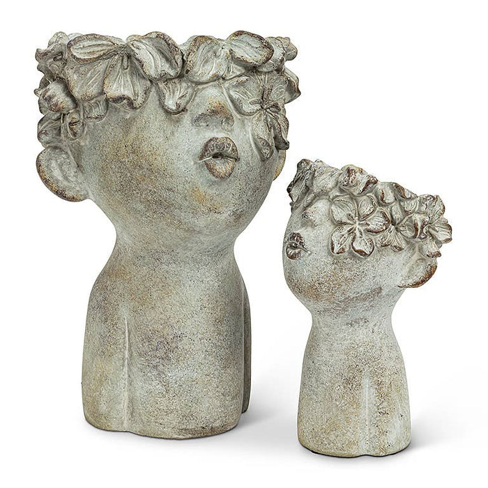Cement Kissing Face Planter: Small