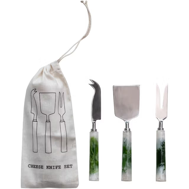 Marbled Resin Cheese Utensil Set
