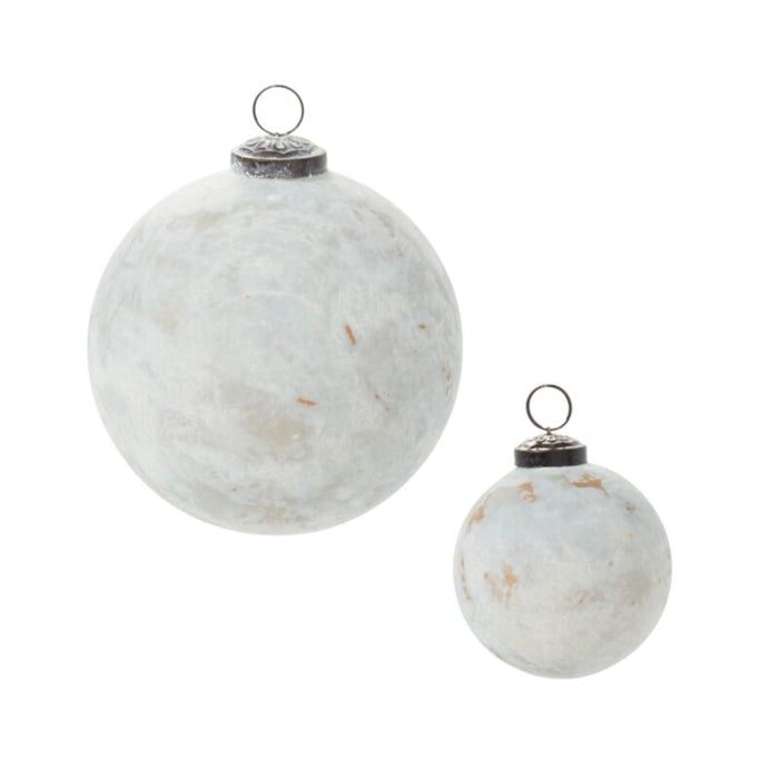 Luna Glass Ornament- Antique White 2.75"