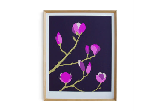 Molly M Designs - Violet Magnolia Blossoms Framed