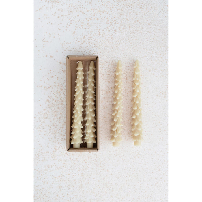 Unscented Tree Shaped Taper Candles Ivory