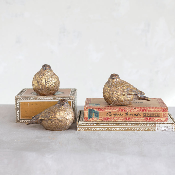 Resin Bird- Gold Finish