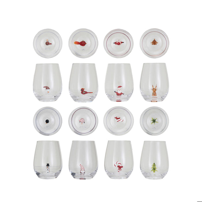 Wine Glass w/ Holiday Figure