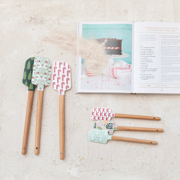Silicone Spatulas w/ Holiday Pattern-Set/2