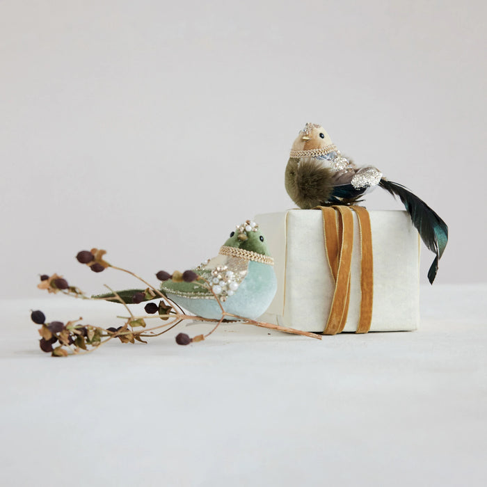 Glittery Clip-on Bird Ornament