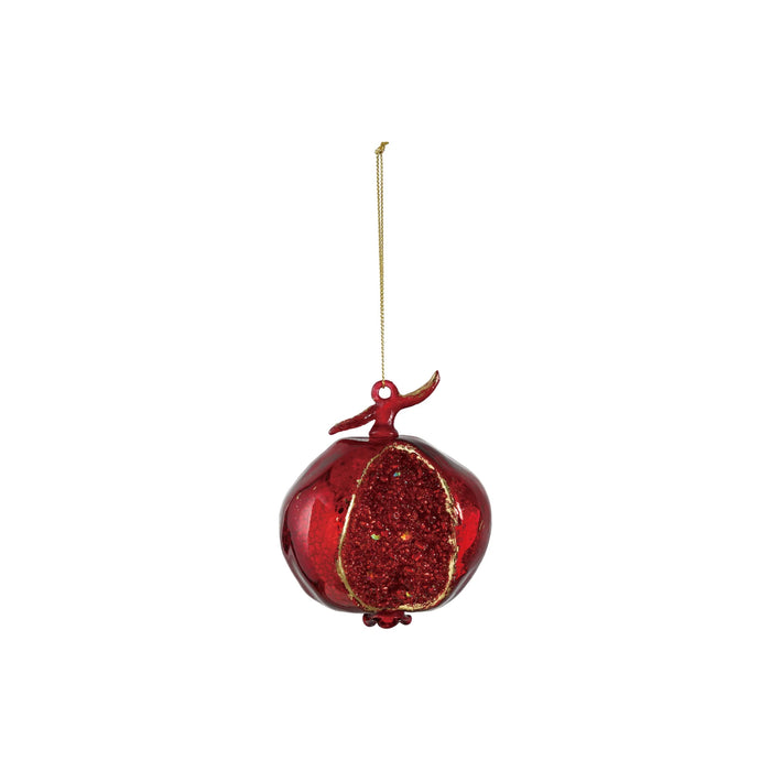 Hand-Painted Mercury Glass Pomegranate Ornament